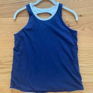 Athleta Girl reversible tank (navy/white), Size 14